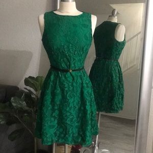 Emerald Green Midi Dress